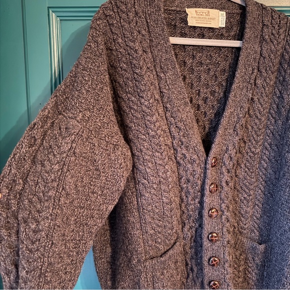 Aran Sweater Market Merino Wool Cardigan Sweater | XL Knitwear Warm - Picture 2 of 5